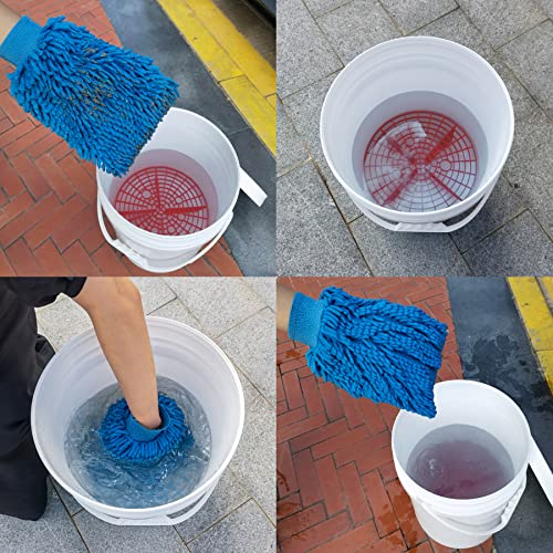 amiss دلو غسيل السيارات أميس 2 عبوة، أداة غسيل السيارات ومجموعات التفاصيل، أداة دلو لمنع الخدوش، ملحقات داخلية وخارجية للسيارة، تناسب 10.2 بوصة - أحمر - Image 3