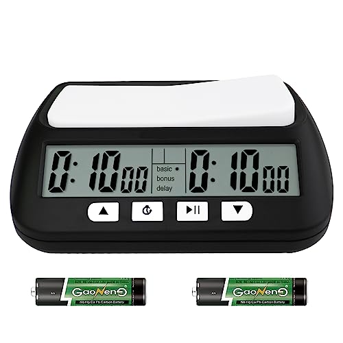 QINFIEY Digital Chess Clock for Board Games - Professional Timer With Bonus Delay Count Down Up Function - Batteries Included - Image 1