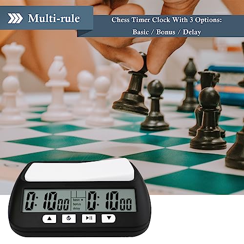 QINFIEY Digital Chess Clock for Board Games - Professional Timer With Bonus Delay Count Down Up Function - Batteries Included - Image 4
