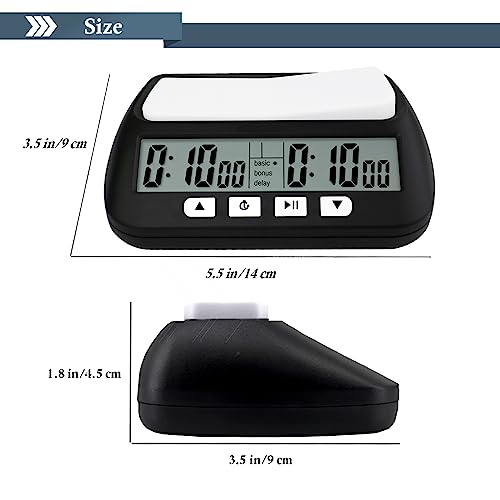 QINFIEY Digital Chess Clock for Board Games - Professional Timer With Bonus Delay Count Down Up Function - Batteries Included - Image 2