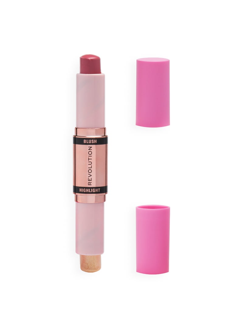 REVOLUTION Makeup Revolution Blush & Highlight Cream Stick – Mauve Glow - Image 3