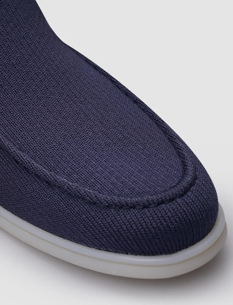 كاباني Knitwear Navy Blue Men's Detailed Loafer