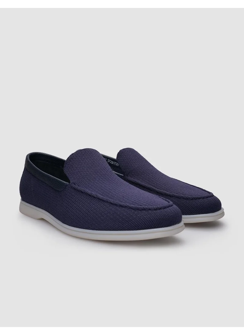 Cabani Knitwear Navy Blue Men's Detailed Loafer