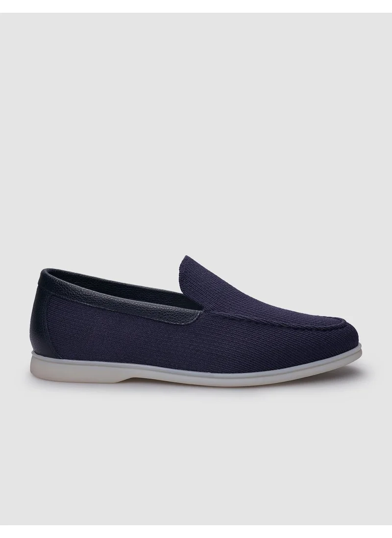 كاباني Knitwear Navy Blue Men's Detailed Loafer