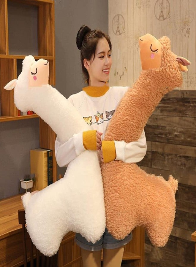 YUDONG 29.5" Giant Alpaca Plush Pillow Llama Stuffed Animal Toys,Soft Fluffy Llama Plush Long Body Pillow,Home Decor,Gift for Kids Adults. (White) - Image 5