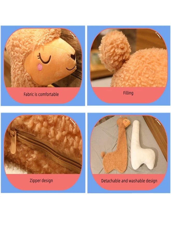 YUDONG 29.5" Giant Alpaca Plush Pillow Llama Stuffed Animal Toys,Soft Fluffy Llama Plush Long Body Pillow,Home Decor,Gift for Kids Adults. (White) - Image 4