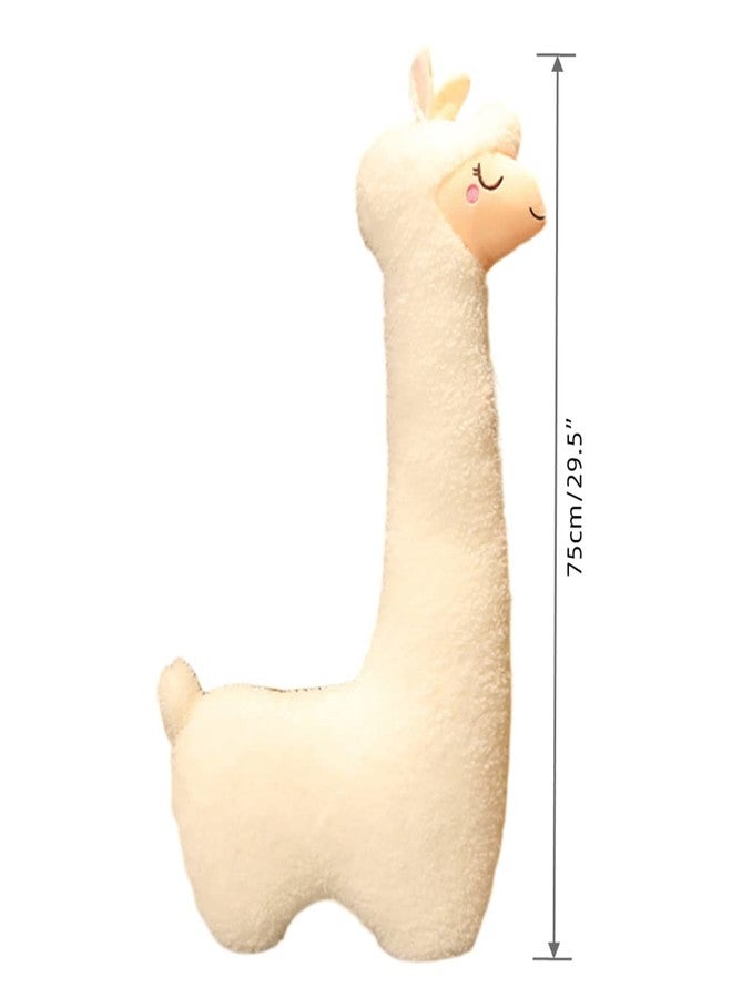YUDONG 29.5" Giant Alpaca Plush Pillow Llama Stuffed Animal Toys,Soft Fluffy Llama Plush Long Body Pillow,Home Decor,Gift for Kids Adults. (White) - Image 2