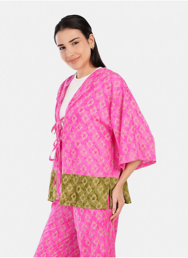 Carina Vibrant Printed Lounge Kimono  - Image 2