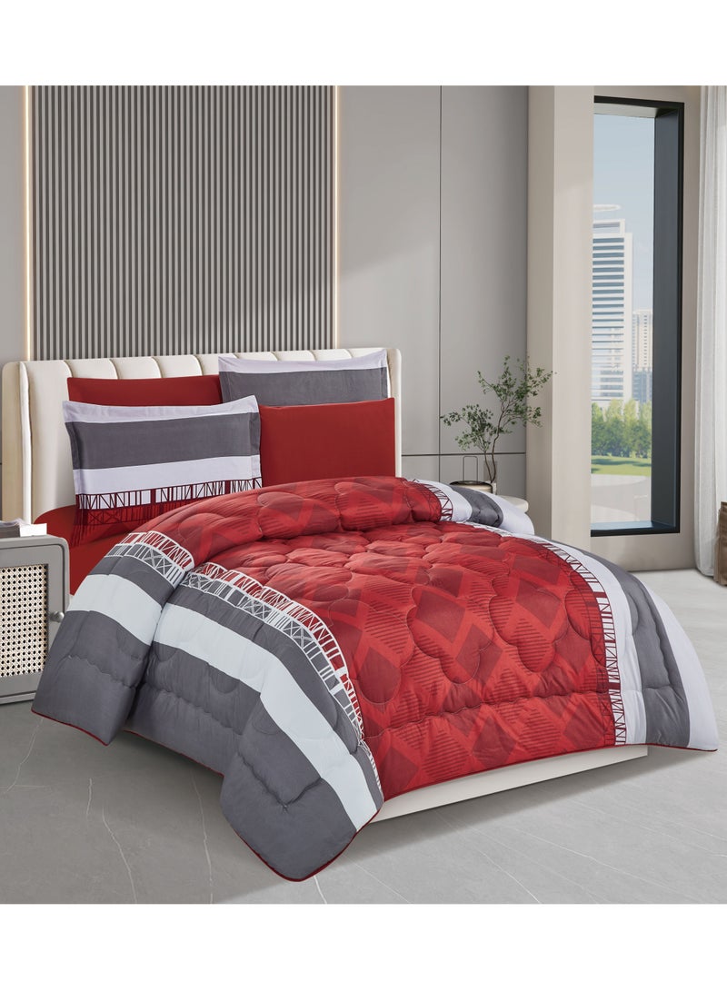 Stargold Super Soft Printed Comforter, 6pcs Set, Microfiber High-Quality Fabric, Stylish and Premium Design, Durable, Ideal For Home Bedroom 240X220CM  - Image 1