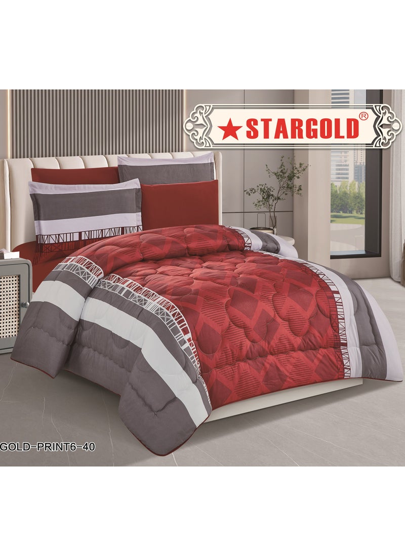 Stargold Super Soft Printed Comforter, 6pcs Set, Microfiber High-Quality Fabric, Stylish and Premium Design, Durable, Ideal For Home Bedroom 240X220CM  - Image 2