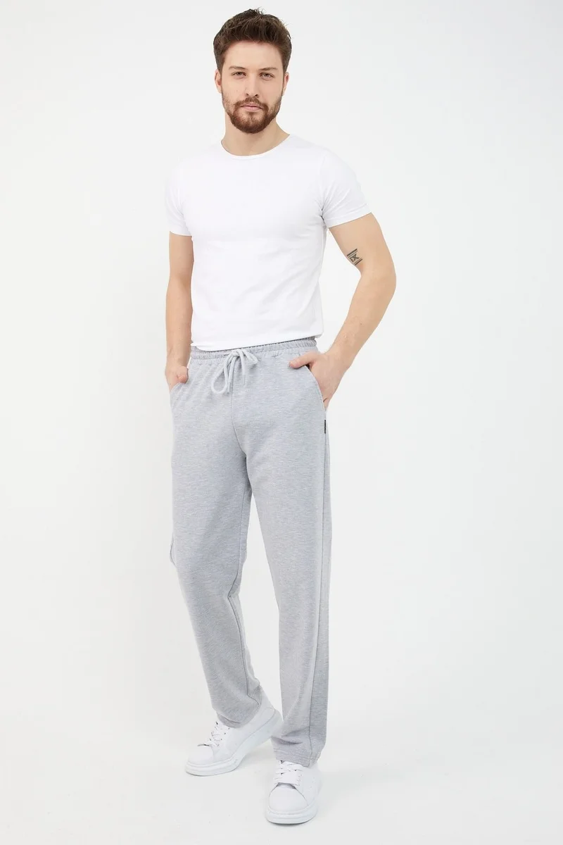 mmetalic Gray Men's Straight Leg Relaxed Cut Sweatpants