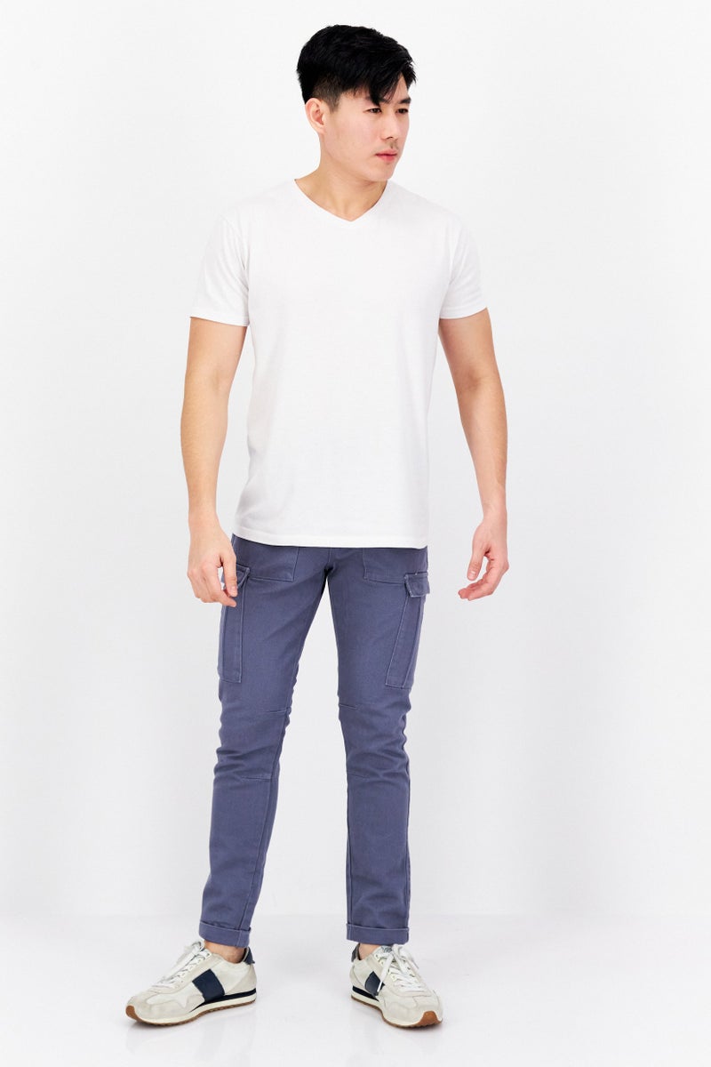 Celio بنطال كارغو مزخرف غير قابل للتمدد للرجال، أزرق - Image 3