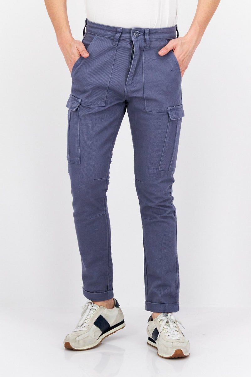 Celio بنطال كارغو مزخرف غير قابل للتمدد للرجال، أزرق - Image 1