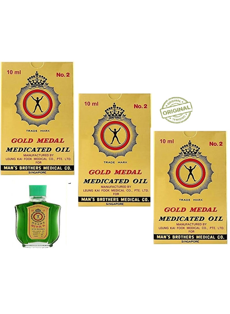 Gold Medal Branded Original Fresh Medicated Oil 10ml pack of 3 piece - Image 1