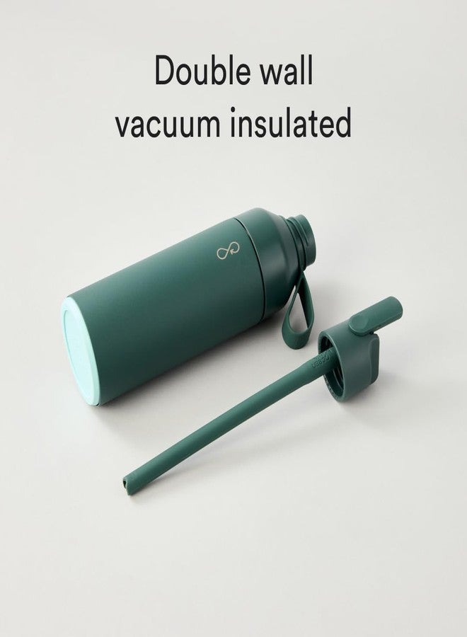 Ocean Bottle Go 17 oz | Stainless Steel Water Bottle | Reusable & Sustainable | Keeps Drinks Cold & Hot | Eco Friendly Gift (Forest Green) - Image 2