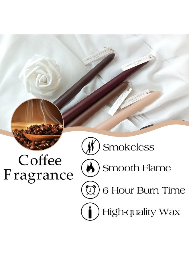 يُسلِّم 4 شموع مخروطية، 10 بوصات، بدون رائحة أو دخان، مناسبة للمنزل، وحفلات الزفاف، وأعياد الميلاد، وديكور المنزل؟ بني؟ - Image 3