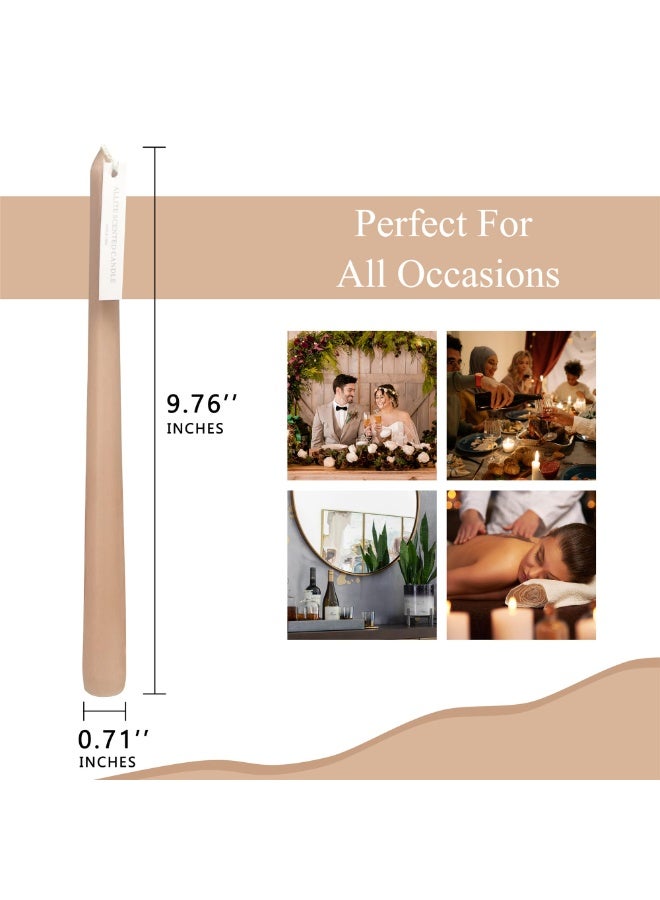 يُسلِّم 4 شموع مخروطية، 10 بوصات، بدون رائحة أو دخان، مناسبة للمنزل، وحفلات الزفاف، وأعياد الميلاد، وديكور المنزل؟ بني؟ - Image 4