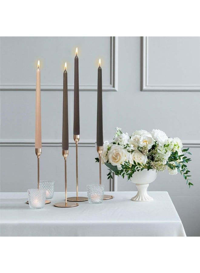 يُسلِّم 4 شموع مخروطية، 10 بوصات، بدون رائحة أو دخان، مناسبة للمنزل، وحفلات الزفاف، وأعياد الميلاد، وديكور المنزل؟ بني؟ - Image 5