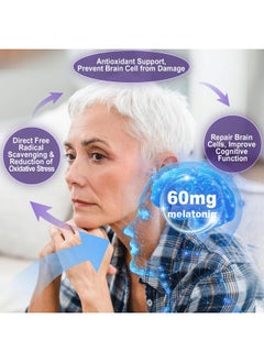 NEVISS Antioxidant & Brain Support Melatonin 60mg 30mg for 50+ Adults | High Dose Melatonin for Anti-Aging & Immune | Extra Strength Melatonin Gummies with B6, Ashwagandha, Magnesium, MSM - 60 Gummies  - Image 4