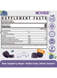 NEVISS Antioxidant & Brain Support Melatonin 60mg 30mg for 50+ Adults | High Dose Melatonin for Anti-Aging & Immune | Extra Strength Melatonin Gummies with B6, Ashwagandha, Magnesium, MSM - 60 Gummies  - Image 2