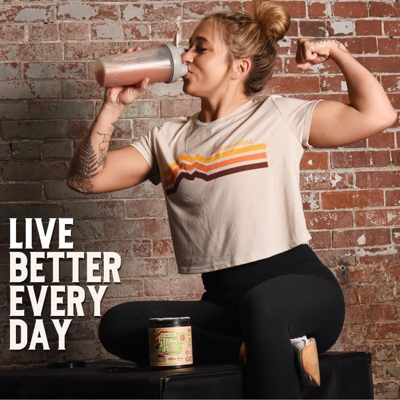 Earth Fed Muscle Stammpede Sour Cherry Pre Workout Powder for Men  Women Pre Workout No Caffeine Vegan  Gluten Free Boosts Focus  Endurance Lions Mane Taurine Peak O2 30 Servings - Image 5