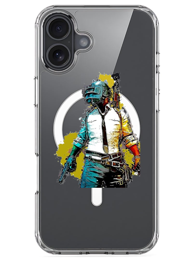 Theodor iPhone 16 Magsafe Magnetic Case Compatible with Wireless Charging, Shockproof Phone Bumper Cover - Pubg - Image 1