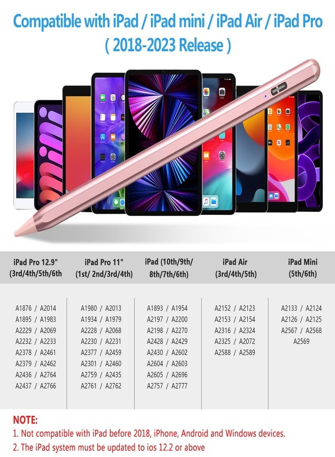 COO Stylus Pen for iPad 2018-2023 with Palm Rejection, Active Pencil for iPads 10th/9th/8th/7th/6th, for iPad Pro 11/12.9 inch, for iPad Air 5th/4th/3th Gen, for iPad mini 6th/5th Gen (Rose Gold) - Image 2