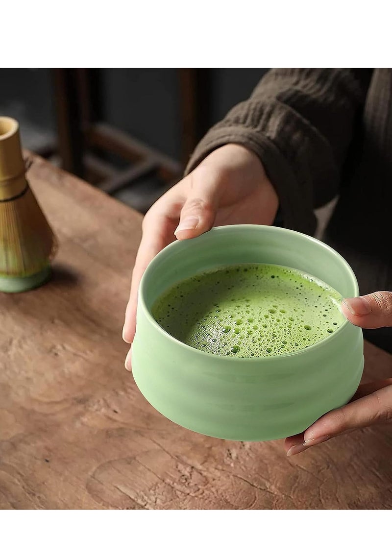 7 Piece Matcha Set, Luxurious Tea Set with Ceramic Bowl, Filter, Scoop, Prong Bamboo Matcha Whisk and Holder