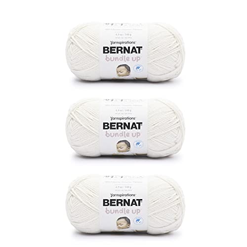 Bernat Bundle Up Marshmallow Yarn - 3 Pack of 141g/5oz - Polyester - 4 Medium (Worsted) - 267 Yards - Knitting, Crocheting & Crafts - Image 1