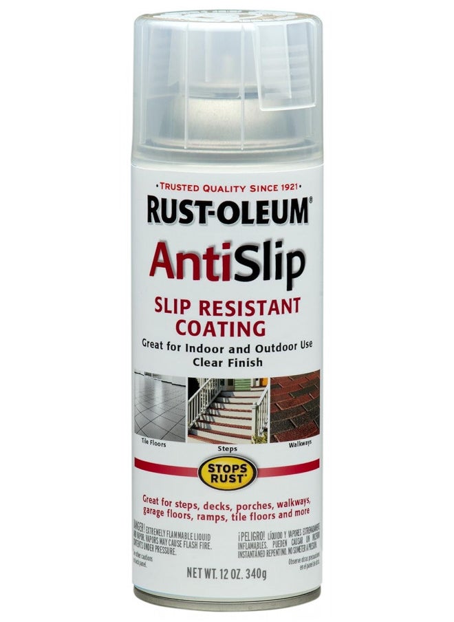 RUST-OLEUM Rust-Oleum 271455 Stops Rust Anti-Slip Spray, 12 oz, Matte finish, Clear  - Image 1