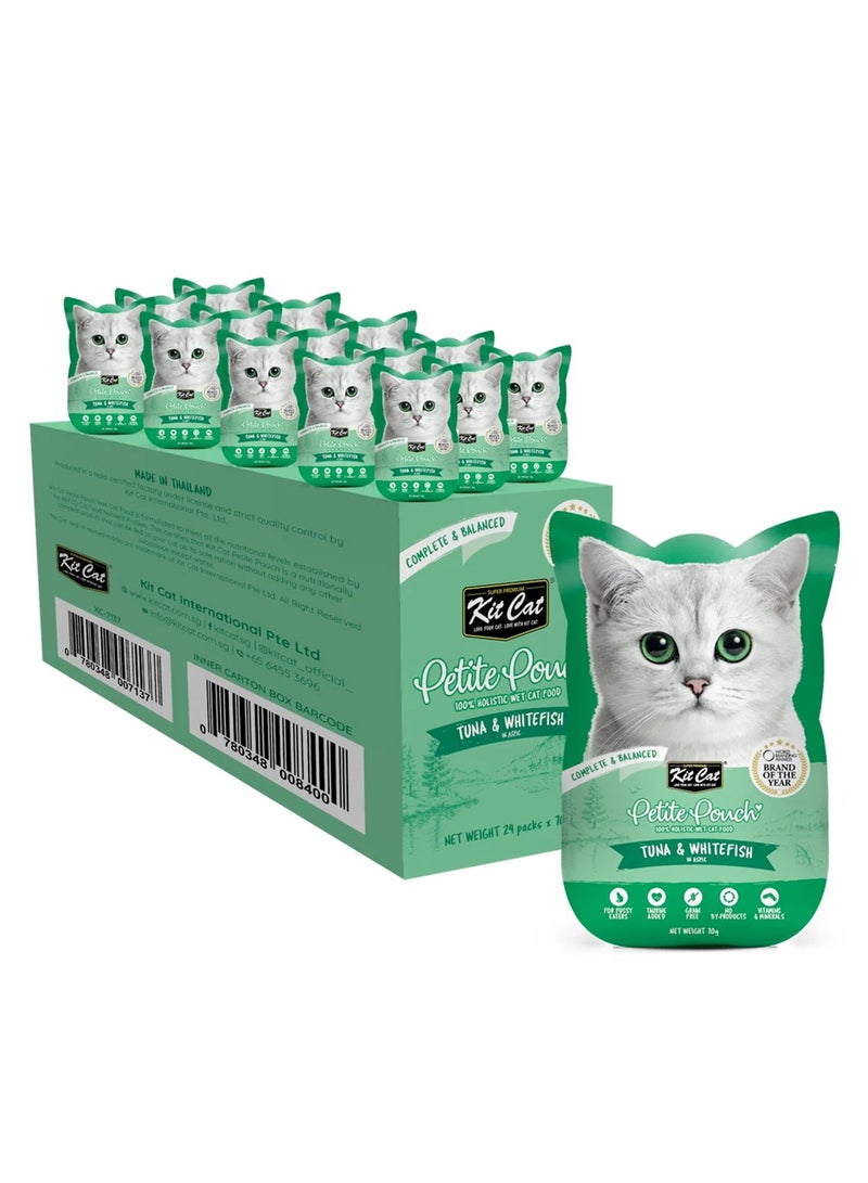 Kit Cat Petite Pouch 70g – Tuna & Whitefish (1 Box -24pcs) - Image 1