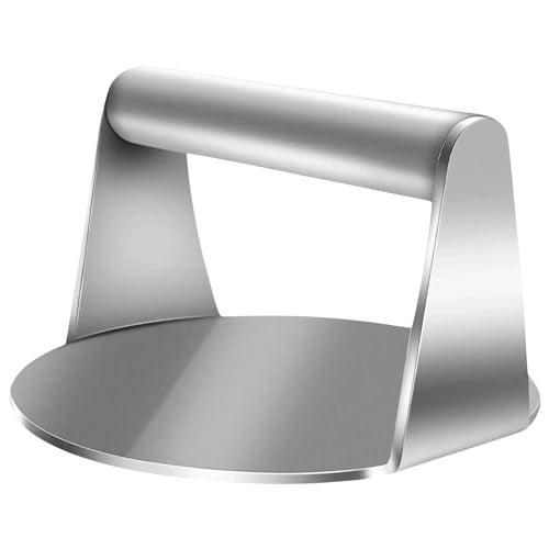 Bridge2shopping 304 Stainless Steel Burger Press, 5.5 inches, Round Burger Smasher, Non-Adhesive Bacon and Grill Press for Steaks, Panini, Flats and Sandwiches - Image 1