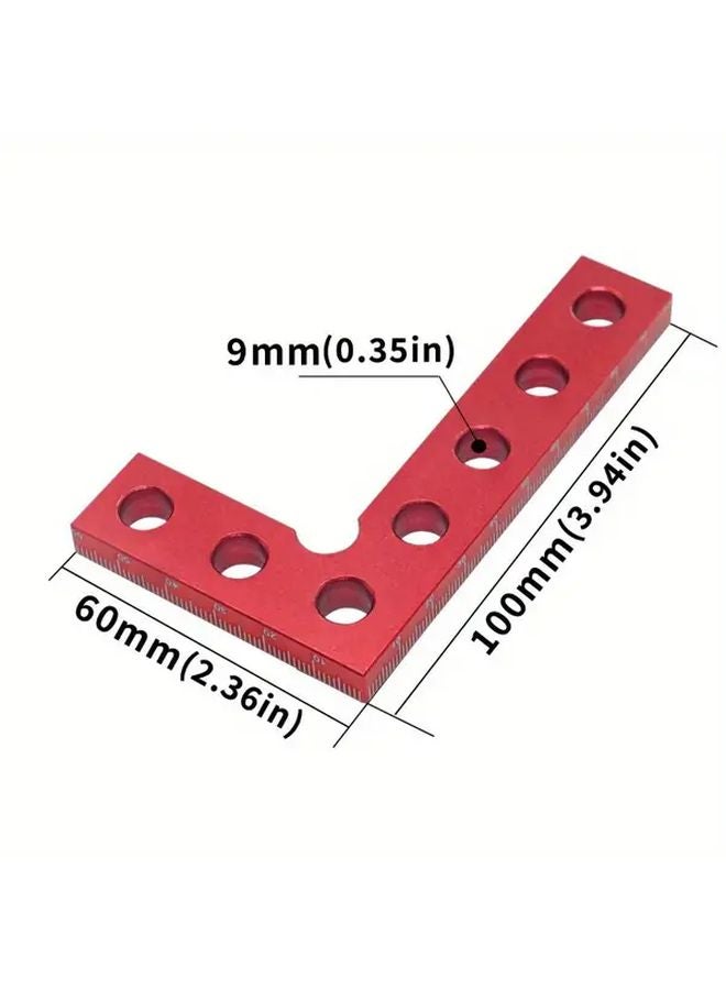 Small L Ruler Red Aluminum Alloy Woodworking Square 90 Degree Right Angle Clamp Carpenter Tool - Image 1
