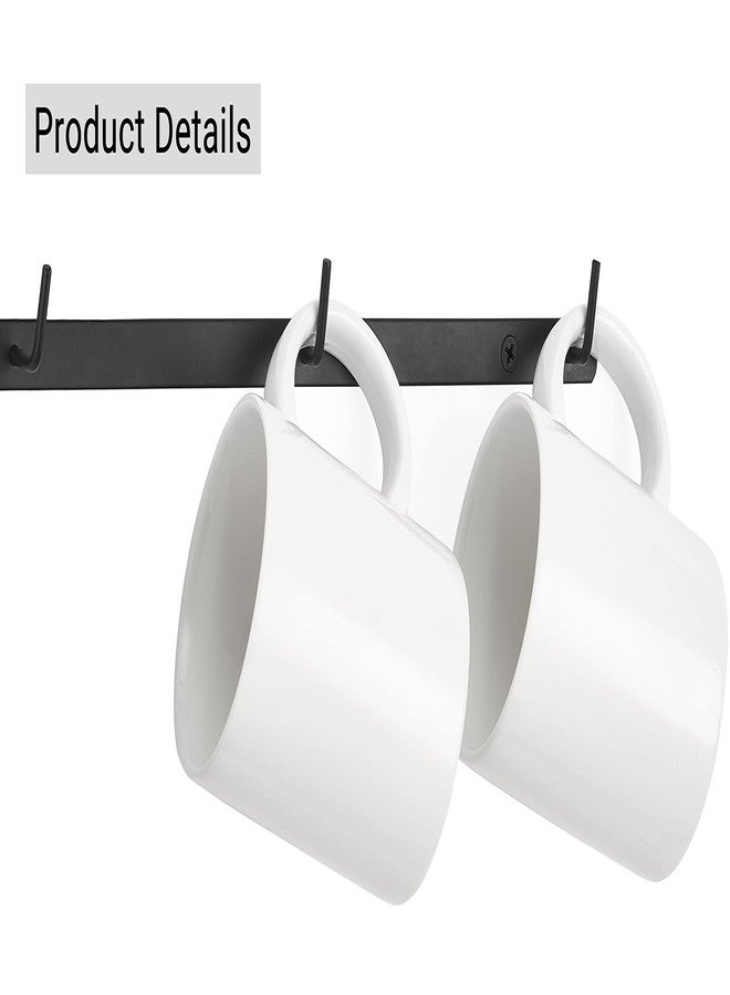 داهي رف أكواب قهوة معدني من داهي، يُثبت على الحائط بثمانية خطافات، طقم من قطعتين، رف عرض أكواب، حامل أكواب، تخزين للمطبخ، غرفة الطعام، ركن القهوة، أسود - Image 4