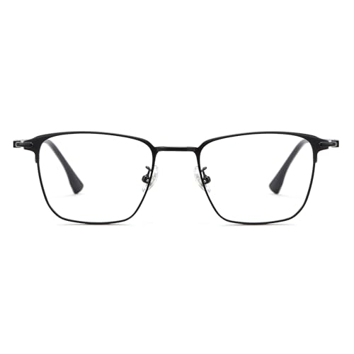 Cyxus Men Blue Light Blocking Glasses Half Rimless Computer Gaming Glasses Black - Image 3