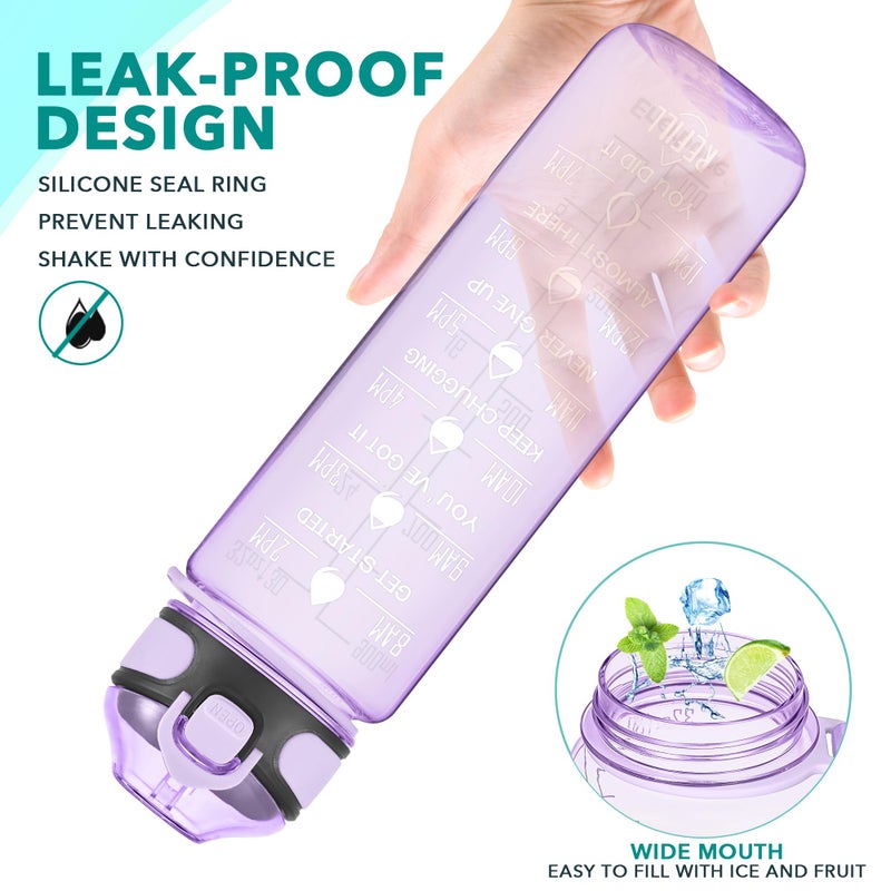 Enerbone 32 oz Water Bottle with Times to Drink and Straw, Motivational Drinking Water Bottles with Carrying Strap, Leakproof BPA & Toxic Free, Ensure You Drink Enough Water for Fitness Gym Outdoor - Image 5