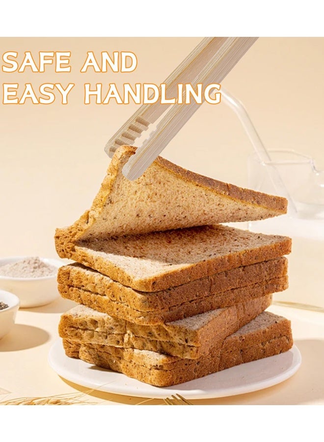 2 PCS Toast Tongs, Magnetic Bamboo Toast Tongs, 7" Long Reusable Toaster Tongs, Durable And Stylish Kitchen Tool For Toaster, Fruits, Bread & Pickles, For Cheese Bacon Muffin Fruits Bread - Image 4