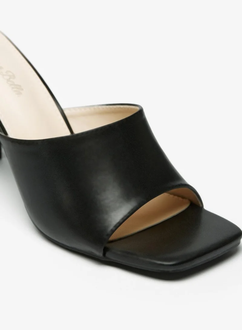 Flora Bella Solid Slip On Square Toe Sandals with Block Heels