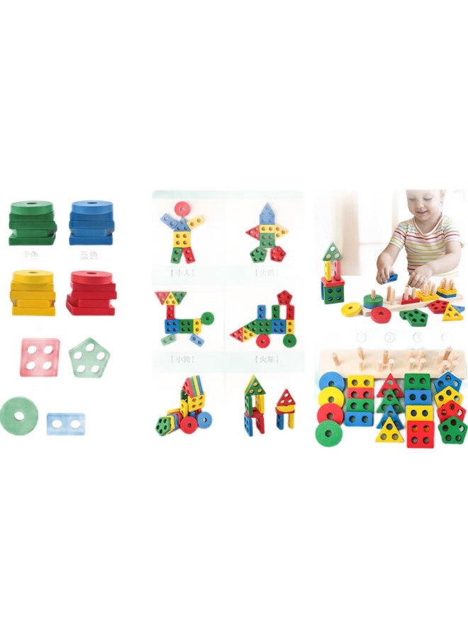 Mkbibi Montessori Early Education Toy, Educational Tool For 1-3 Year Old Babies, Shape Matching Board, Stacking Set, Birthday Gift - Image 1
