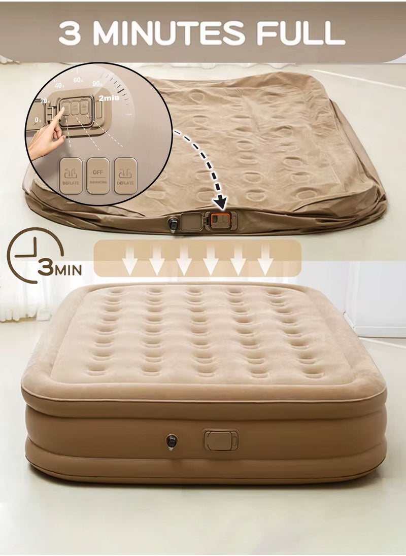 Toshionics - Single Size Air Mattress with Air Pillow Durable and Waterproof Sleeping Pad Camping Bed with Built-in Rechargeable Air Pump for Quick Self-Inflation and Deflation Ultra Plush Technology Comfort-Plush Luxury Blow-Up Airbed for Home Travel Hiking Outdoor Adventures Picnics Sleepovers and Guest Bed Use Premium Adjustable Inflatable Portable Self-Inflation and Deflation Mattress with Repair Bag Portable & Easy Set-Up 190x40x100cm - Image 1