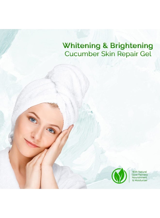 KAZIMA Whitening & Brightening Cucumber Skin Repair Gel With Natural Glow Fairness For All Type Of Skin & Face, 50 ml (Pack of 2) - Image 2