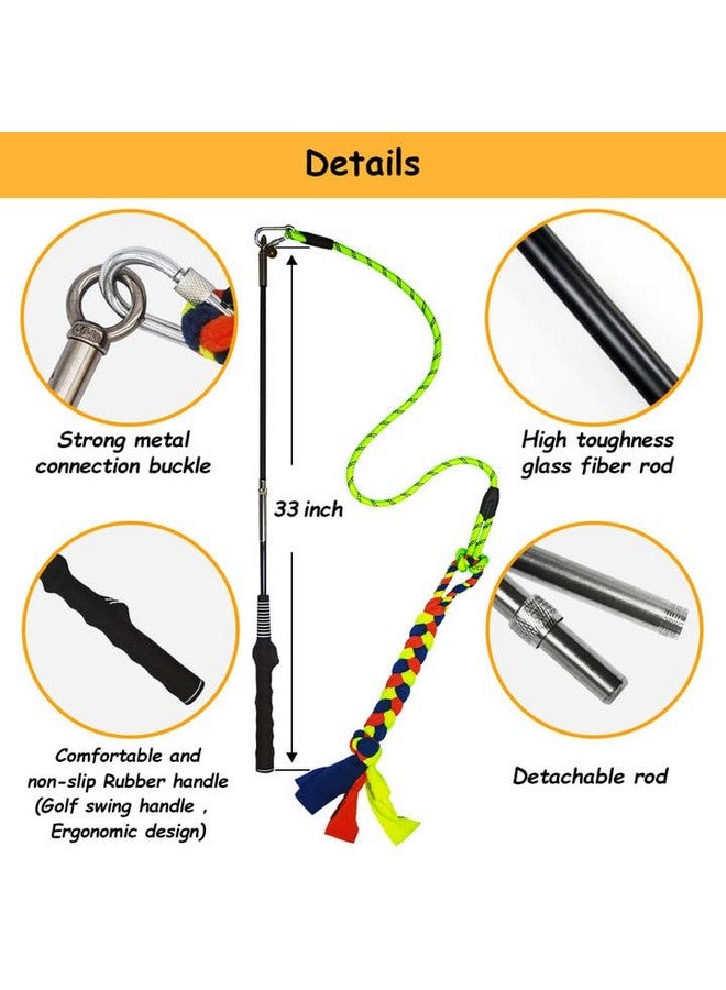 عصا مغازلة MGCYOHOLE للكلاب، ألعاب تفاعلية للكلاب الكبيرة والمتوسطة والصغيرة، مناسبة للمطاردة وشد الحبل، عصا إغراء للكلاب مع طعم، لعبة مضغ للتمرين والتدريب في الهواء الطلق. (أخضر حيوي) - Image 2