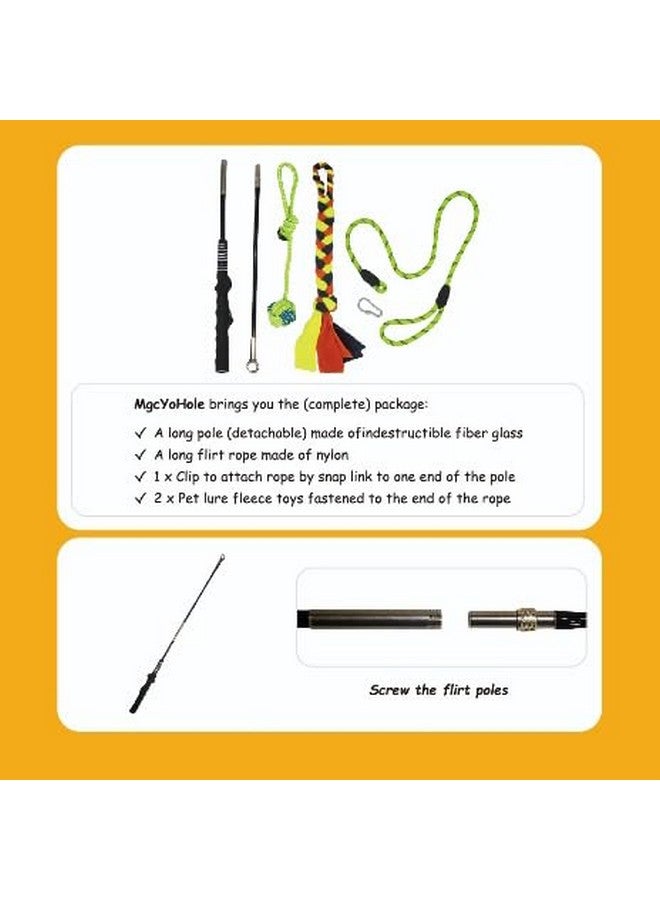 عصا مغازلة MGCYOHOLE للكلاب، ألعاب تفاعلية للكلاب الكبيرة والمتوسطة والصغيرة، مناسبة للمطاردة وشد الحبل، عصا إغراء للكلاب مع طعم، لعبة مضغ للتمرين والتدريب في الهواء الطلق. (أخضر حيوي) - Image 3