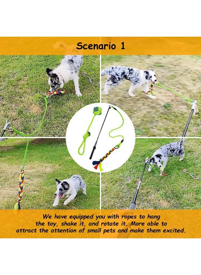 عصا مغازلة MGCYOHOLE للكلاب، ألعاب تفاعلية للكلاب الكبيرة والمتوسطة والصغيرة، مناسبة للمطاردة وشد الحبل، عصا إغراء للكلاب مع طعم، لعبة مضغ للتمرين والتدريب في الهواء الطلق. (أخضر حيوي) - Image 5
