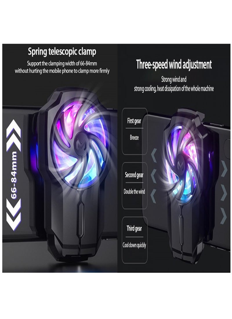 Memo FL05 Universal Mobile Phone Radiator Rechargeable Wind Adjustment with RGB Backlight PUBG Mobile Game Cooling Fan Gamepad Gaming Cooler  - Image 2
