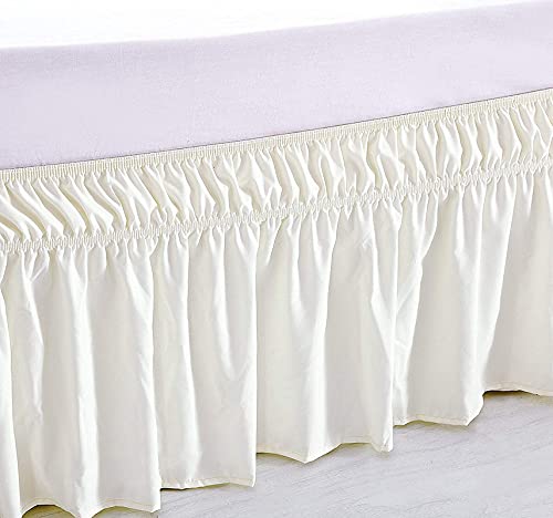 YRM Bedding's YRM Beddings Ivory Cream Bed Skirt Wrap Around 600 Microfiber with Easy Fit with 15 Inch Tailored Drop Shrinkage and Fade Resistant with Microfiber 15 Bed Skirt - Image 4