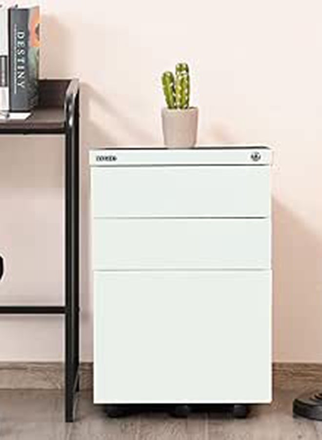 RIGID Steel Mobile Pedestal 2 Box Drawers & one file drawer pedestal Unit Modern & Sleek Office Furniture - Image 2