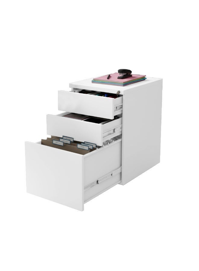 RIGID Steel Mobile Pedestal 2 Box Drawers & one file drawer pedestal Unit Modern & Sleek Office Furniture - Image 1
