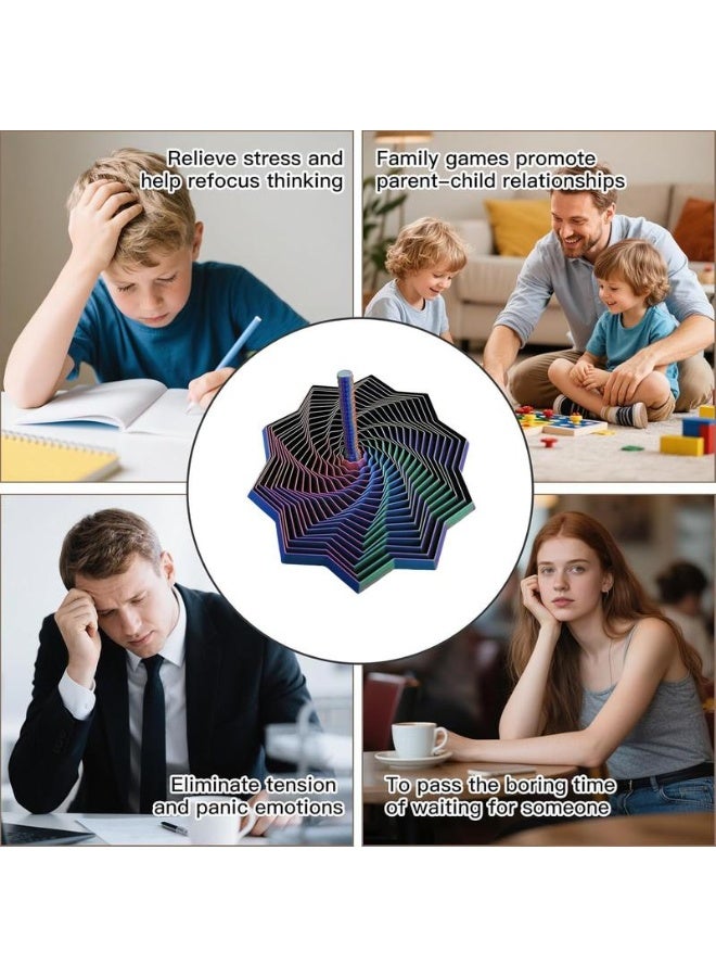 إي سي لوكس نجمة حسية قابلة للتمدد مطبوعة بتقنية الطباعة ثلاثية الأبعاد، لعبة دوارة حلزونية حسية جديدة لتخفيف التوتر مع مقبض، توفر تجربة بصرية وسمعية مُرضية للغاية، لعبة حسية بصرية ساحرة. - Image 3