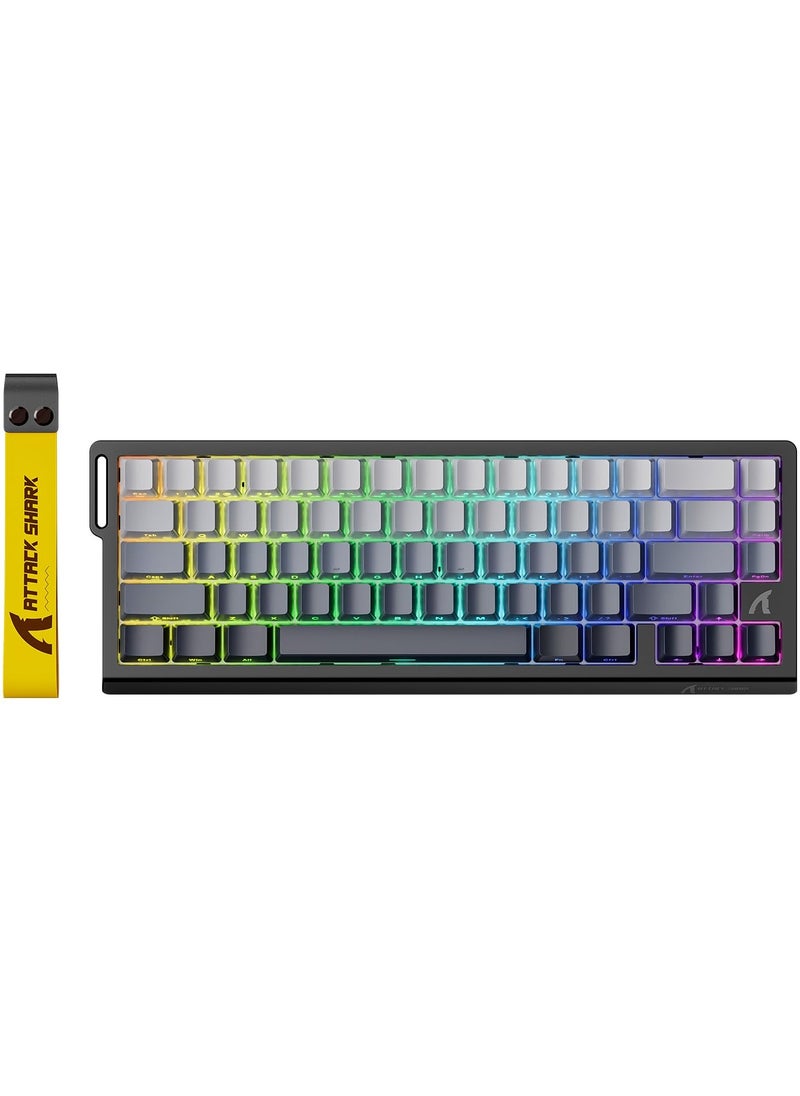 Attack Shark X68 HE Rapid Trigger Mechanical Gaming Keyboard 60% Wired TKL with Adjustable Actuation,Hall Effect Magnetic Switch,8KHz Polling Rate,RGB Backlit,Top Mount,Side Printed Keycap(Moonlight)  - Image 1